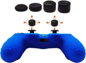 img 3 attached to 🎮 Taifond Anti-Slip Silicone Controller Cover: Protective Skins for PS4/SLIM/PRO with 8 Thumb Grip Caps (Blue)