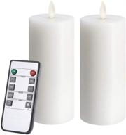 🕯️ premium set of 2 only-us white flameless candles (2.2x5 inch/2.2x6 inch) - flickering led candles with remote control and timers - battery operated for fireplace, bedroom, livingroom, party - dimmable pillars with flat top logo