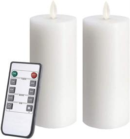 img 4 attached to 🕯️ Premium Set of 2 Only-us White Flameless Candles (2.2x5 Inch/2.2x6 Inch) - Flickering LED Candles with Remote Control and Timers - Battery Operated for Fireplace, Bedroom, Livingroom, Party - Dimmable Pillars with Flat top