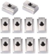 🔩 toyota bed deck rail t slot nuts: 10 pcs stainless steel nuts for tacoma & tundra cleats, tie downs, and accessories logo