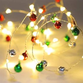 img 1 attached to 🎄 MENGNAN 10ft 60LEDs Battery Powered Jingle Bell Garland String Lights with Remote Control – Ideal for Bedroom Wedding Party Birthday Xmas Tree Decorations – Christmas Lights Fairy Lights