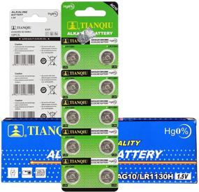 img 2 attached to 🔋 Reliable and Long-Lasting Tianqiu AG10 LR1130 LR54 Button Cell Batteries [10-Pack]