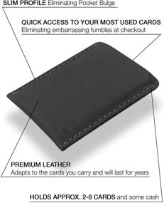 img 3 attached to 👝 Modern Carry Leather Minimal Card Holder - Slim Minimalist Wallet for Men & Women - Thin Credit Card Holder - Small Business Card Holder - Versatile Card Wallet - Full Protection (Black)