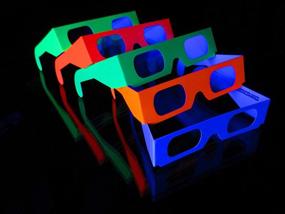 img 1 attached to 🎆 Fireworks Diffraction Grating Glasses - Experience Neon Glow with Bonus Rainbow Hearts! (50 Assorted Glasses)