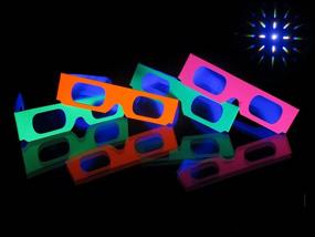 img 3 attached to 🎆 Fireworks Diffraction Grating Glasses - Experience Neon Glow with Bonus Rainbow Hearts! (50 Assorted Glasses)