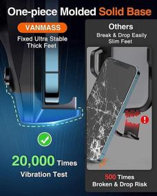 img 1 attached to 📱 Handsfree Car Dashboard Phone Holder Mount [2021 Upgraded] VANMASS [Super Suction Cup] for iPhone 13 Pro Max 12 11 X Xr Xs 8 7 Plus Mini Se - Universal Cradle Stand for Windshield Vent