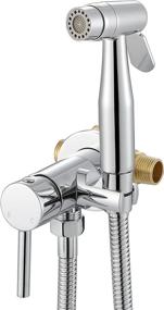 img 4 attached to 🚽 WiPPhs Chrome Handheld Toilet Bidet Sprayer - Warm Water, Stainless Steel, Polished Silver, with Brass Hot & Cold Mixing Valve (WI9138CP)