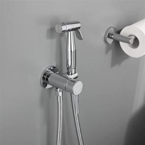 img 1 attached to 🚽 WiPPhs Chrome Handheld Toilet Bidet Sprayer - Warm Water, Stainless Steel, Polished Silver, with Brass Hot & Cold Mixing Valve (WI9138CP)