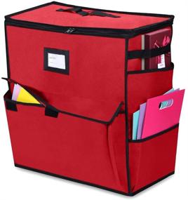 img 4 attached to 🎄 Efficient Christmas Storage Organizer: ProPik Red Container for Gift Bags, Bows, Ribbons, and Wrapping Accessories