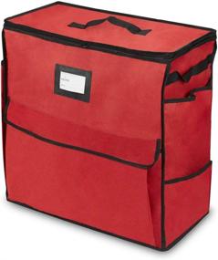 img 1 attached to 🎄 Efficient Christmas Storage Organizer: ProPik Red Container for Gift Bags, Bows, Ribbons, and Wrapping Accessories