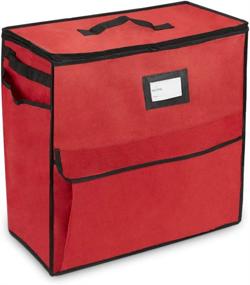 img 2 attached to 🎄 Efficient Christmas Storage Organizer: ProPik Red Container for Gift Bags, Bows, Ribbons, and Wrapping Accessories