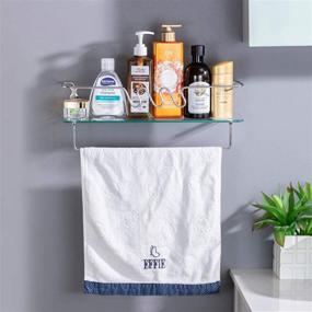 img 1 attached to 🔍 SUS 304 Stainless Steel Flagship Bathroom Shelf with Towel Bar and Floating Glass Shelf, Wall Mount