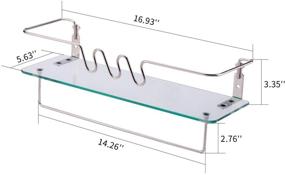 img 2 attached to 🔍 SUS 304 Stainless Steel Flagship Bathroom Shelf with Towel Bar and Floating Glass Shelf, Wall Mount