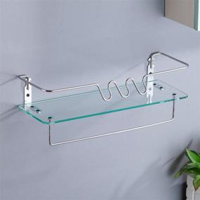 img 3 attached to 🔍 SUS 304 Stainless Steel Flagship Bathroom Shelf with Towel Bar and Floating Glass Shelf, Wall Mount