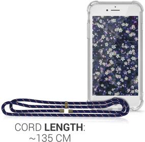 img 2 attached to Kwmobile Crossbody Case Compatible With Apple IPhone 7/8 / SE (2020) - Case Clear TPU Phone Cover W/Lanyard Cord Strap - Transparent/Dark Blue/Red