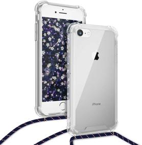 img 1 attached to Kwmobile Crossbody Case Compatible With Apple IPhone 7/8 / SE (2020) - Case Clear TPU Phone Cover W/Lanyard Cord Strap - Transparent/Dark Blue/Red