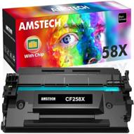 🖨️ amstech compatible toner cartridge replacement for hp 58x cf258x 58a cf258a - laserjet pro mfp m428 & m404 printer - black, 1 pack with chip logo