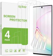 📱 apiker 4 pack screen protector for samsung galaxy note 10 plus - soft tpu film with fingerprint sensor support logo