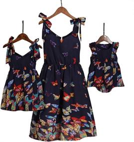 img 4 attached to 👗 Stylish PopReal Printed Sundress with Shoulder Straps and Bowknot - Premium Girls' Clothing