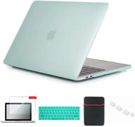 🎒 se7enline aqua green macbook pro case 13 inch: hard case cover, sleeve, keyboard cover, screen protector, dust plug - compatible with macbook pro 2016/2017/2018/2019 a1706/a1989/a2159 logo