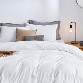 img 3 attached to 🛏️ High-Quality Bedsure White Duvet Cover King Size - Soft and Washed King Duvet Cover Set with Zipper Closure - 3-Piece Set includes 1 Duvet Cover 104x90 inches and 2 Pillow Shams