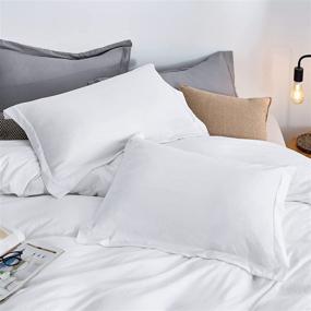 img 2 attached to 🛏️ High-Quality Bedsure White Duvet Cover King Size - Soft and Washed King Duvet Cover Set with Zipper Closure - 3-Piece Set includes 1 Duvet Cover 104x90 inches and 2 Pillow Shams