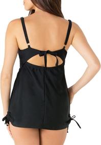 img 1 attached to 👙 Flattering and Trendy Tankini with Extended Length: Smart & Sexy Women's Ruffle Bra Sized Swimwear