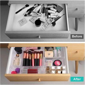 img 2 attached to 🗄️ 18-pcs Puroma Desk Drawer Organizer Trays: Large Capacity Plastic Bins for Makeup, Kitchen Utensils, Jewelries, Gadgets - 4 Different Sizes, Perfect Kitchen Drawer Organizers and Bathroom Drawer Dividers