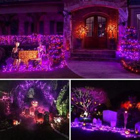 img 3 attached to 🎃 Super Bright Purple 2-Pack 66FT 200 LED Extendable Halloween Lights - Indoor/Outdoor Plug in String Lights for Halloween Decorations - Ideal for Bedroom, Party, Decor Room, Garden, Patio, Tree