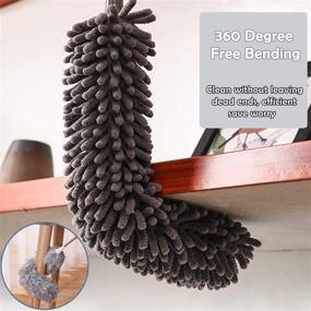 img 2 attached to 🧹 Telescoping Microfiber Feather Duster: 100" Extendable, Bendable & Washable - Ideal for Cleaning Cobweb, Ceiling Fans, High Ceilings, Blinds, Furniture & Cars