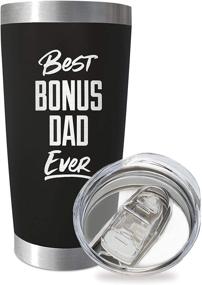 img 4 attached to 🎁 Best Bonus Dad Ever Engraved Stainless Steel Insulated Travel Mug, 20oz - Perfect Stepdad Birthday Gift - Dog Step Dad, Future Step-Dad, Like a Dad - Happy Birthday Stepdad Tumbler