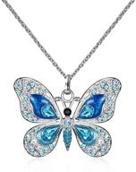 🦋 stunning orione alloy rhinestone butterfly necklace: fashionable enamel design for women & girls logo