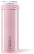 🍷 corkcicle slim arctican - 12oz glossy rose quartz beverage cooler logo