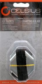 img 1 attached to Celsius Sure Grip Ice Cleats with Buckle-On Straps Silver/Black - Universal Fit for Shoes & Boots - IC-1