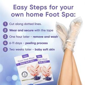 img 2 attached to Foot Peel Mask (2 Pairs) - Baby Soft Skin Foot Mask with Lavender & Aloe Vera - Remove Dead Skin, Exfoliating & Peeling for Men and Women