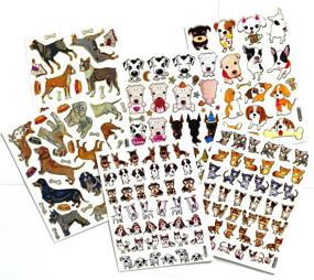 img 4 attached to 🐶 Pack of 6 Self-Adhesive Glitter Metallic Foil Reflective Decorative Scrapbook Stickers (5 Sheets Dog, 1 Sheet Cat) for Photo Card Diary Album - Size 4 X 5.25" / Sheet