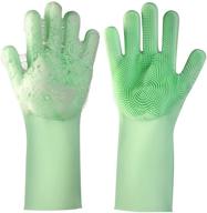 versatile household cleaning gloves: ideal for dishwashing, kitchen, bathroom, pets, car and window cleaning (green) logo