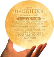 💖 doptika engraved moon lamp night light: a heartfelt gift from mom/dad to daughter (ml-040-momdau) - never forget that i love you! логотип