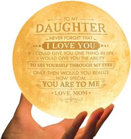 img 4 attached to 💖 Doptika Engraved Moon Lamp Night Light: A Heartfelt Gift from Mom/Dad to Daughter (ML-040-Momdau) - Never Forget That I Love You!