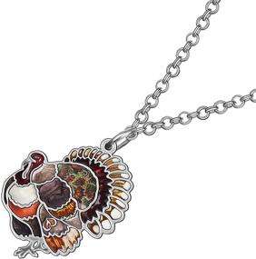 img 2 attached to WEVENI Enamel Alloy Thanksgiving Turkey Necklace: Stylish Chicken Pendant Charms for Women & Girls