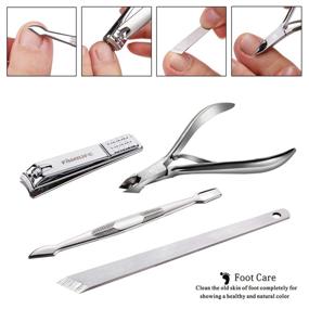 img 1 attached to 🧖 FAMILIFE F03 Professional Manicure Kit for Men and Women - 13pcs Stainless Steel Pedicure Nail Clippers Set - Portable Travel Grooming Set