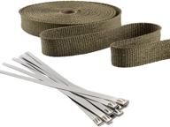 🔥 stark industries - 1-inch x 50ft fiberglass titanium exhaust wrap with stainless steel ties (11.8in) - heat shield sleeve for automotive and motorcycle headers logo