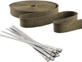 img 4 attached to 🔥 Stark Industries - 1-Inch x 50ft Fiberglass Titanium Exhaust Wrap with Stainless Steel Ties (11.8in) - Heat Shield Sleeve for Automotive and Motorcycle Headers