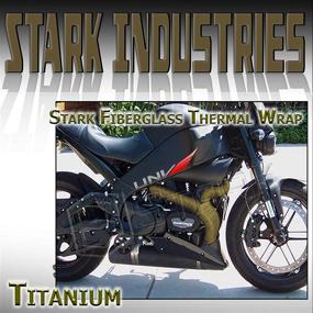 img 1 attached to 🔥 Stark Industries - 1-Inch x 50ft Fiberglass Titanium Exhaust Wrap with Stainless Steel Ties (11.8in) - Heat Shield Sleeve for Automotive and Motorcycle Headers