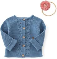 stylish baby toddler girl cardigan sweater for fall and winter seasons - sizes 0-24 months logo