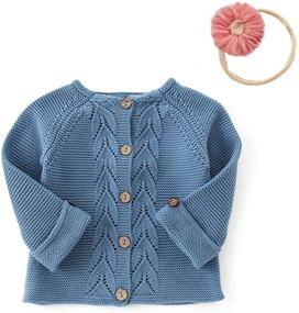 img 4 attached to Stylish Baby Toddler Girl Cardigan Sweater for Fall and Winter Seasons - Sizes 0-24 Months