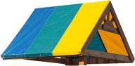 squirrel products playground swing set tarp canopy shade replacement - 🌞 52 x 89 inch - vibrant yellow, natural green, and sky blue logo