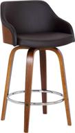 🪑 fancy up your bar with alec faux leather swivel barstool, 30" bar height, in sophisticated brown logo