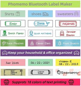 img 1 attached to 🏷️ Phomemo P12 Label Maker Machine with Tape, Bluetooth Label Maker for Home & Office Organization, Supporting Multiple-Material Labels and Different Fonts, Including 1 Pack of 0.47" Label Tape
