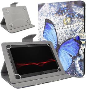 img 3 attached to 📱 DETUOSI Universal 10.1 inch Tablet Case with Rings - Protective Folio Leather Stand Shell for 9.6-10.5 inch Android/iOS/Windows Tablets